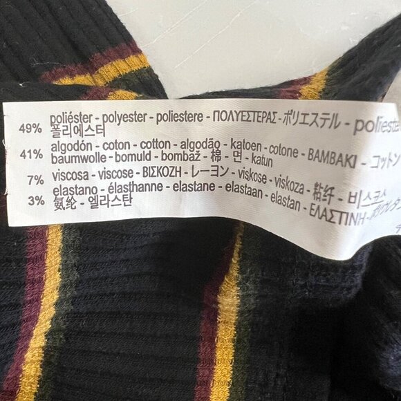 Zara Trafaluc Women's Striped Bodycon Dress Black/Multi Short Sleeve Size Small - Picture 9 of 9